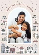 Personalised Christmas Photo Card created by Jenna Holcomb - Classic Christmas Card - Happiest Holidays - Snowy Homes