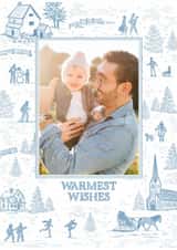 Personalised Christmas Photo Card created by Jenna Holcomb - Classic Christmas Card - Winter Toile - Warmest Wishes
