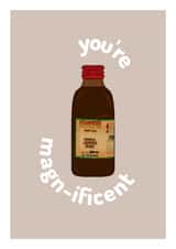 You’re Magnificent - Funny Magnum Tonic Wine Card - Caribbean Anniversary Card created by Happy Cacti