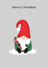 Cute Christmas Card - Gonk - Candy Cane created by Blue Kiwi Design