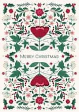 Classic Christmas Card - Festive Florals - Holly & Ivy created by Nina Raby - Jones