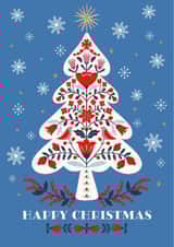 Classic Christmas Card - Scandinavian Folk Art - Christmas Tree created by Nina Raby - Jones