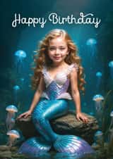 Cute Birthday Card - Mermaid created by Woody's Design