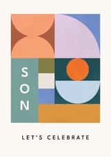 Arty Birthday Card - For Son - Bauhaus Shapes created by Lemon and Sugar 