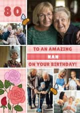Personalised Birthday Photo Card created by Joanne Hawker - Pretty Birthday Card - 80th - Amazing Nan