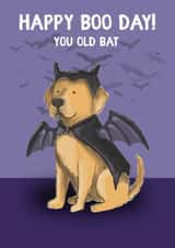 Cute Birthday Card - Halloween Labrador - Old Bat created by Dotts Yard