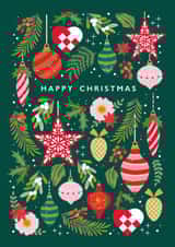 Classic Christmas Card - Baubles - Ornaments created by Klara Hawkins