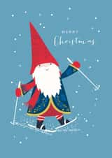 Cute Christmas Card - Skiing - Cute Character created by Klara Hawkins