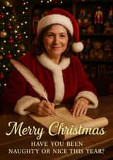Funny Christmas Card - Mrs Claus - Naughty Or Nice created by Jammy Designs