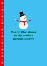 Cute Christmas Card - Snowman - Coolest created by Happy Street