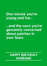 Funny Birthday Card - For Husband - Lawn patches - Gardening created by Making Lemonade