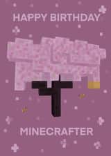 Minecraft Cherry Blossom Happy Birthday Card created by Davina Designs