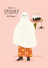 Cute Birthday Card - Have A Spooky Birthday - Ghost created by Another Please