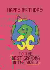 Cute Birthday Card - 60th - Best Grandma created by Schnauzer Scribbles