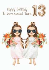 Cute Birthday Card For Twins 13th BirthdaySassy created by Nellie B Designs