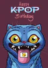 Cute Birthday Card - K-Pop Demon Hunters - Derpy created by Bryony Jackson Walters