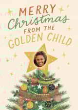 Personalised Christmas Photo Card created by Sydney Jo Designs - Funny Christmas Card - From The Golden Child