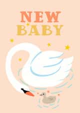 Cute New Baby Card – Swan And Duckling created by EllaBellaBlue