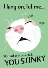 Funny Cat Sniff Inspector Card - Cat Lover Greeting Card - TikTok Trend Inspired created by PrintTwentytwo