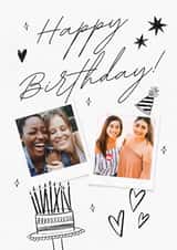 Personalised Birthday Photo Card created by @hollielonglanddesigns - Classic Birthday Card - For Her - Cake