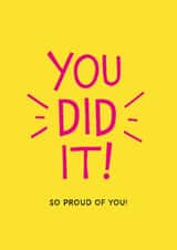Congratulations card - You did it! so proud of you! created by Jellytot Illustration