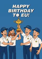 Birthday Card for golf fan - Sport - Ryder Cup - Rory Mcilroy - Tommy Fleetwood created by Liss Doodles