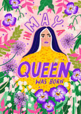 Arty Birthday Card - May Queen - For Her created by NICHOLA COWDERY ILLUSTRATIONS 