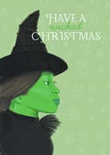 Pretty Christmas Card - Wicked - Elphaba created by Sian Moore Illustration