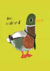 Mr Mallard Card created by A Does Art