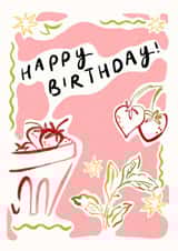 Strawberries Pink Birthday Card created by Lauren Barclay