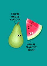 cute anniversary/valentines card for your partner one in a melon created by Back to the drawing board illustration 