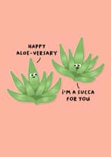 Cute anniversary card for your plant loving partner created by Back to the drawing board illustration 