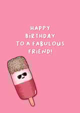Fab ice cream friend birthday card created by Back to the drawing board illustration 