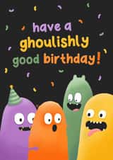 Cute Birthday Card - Ghouls - Halloween created by Macie Dot Doodles