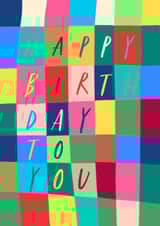 Classic Birthday Card - Multicolour Checkerboard created by Running with Scissors