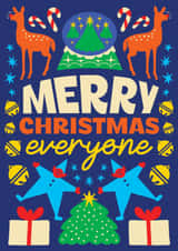 Classic Christmas Card - Merry Christmas Everyone - Reindeers created by OBJECTABLES