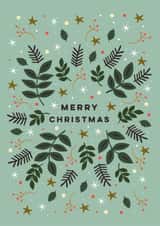 Classic Christmas Card - Stars - Holly & Ivy created by Eli the Goat