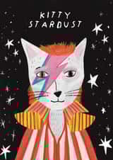 Cute Birthday Card - Kitty Stardust - Cat Pun created by Niaski