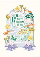 Arty Birthday Card - Tropical Trees created by Ohh Deer