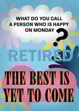 Happy and new starting card for retired people created by Vektorama