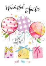 Traditional Birthday Card - For Auntie - Balloons created by Katie Phythian Design