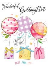 Traditional Birthday Card - For Goddaughter - Balloons created by Katie Phythian Design
