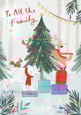 Cute Christmas Card - To All The Family - Festive Animals created by Paperlink and Meraki Greeting Cards