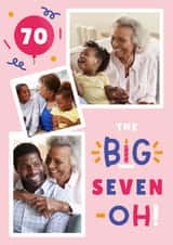 Personalised Birthday Photo Card created by Joanne Hawker - Classic Birthday Photo Card - 70th - Big Seven-Oh