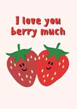 Cute berry love card for anniversary, valentines day or just because created by Jenny Cleeton