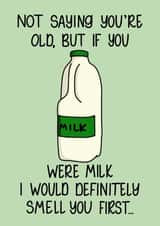 Rude Birthday Card - Old Milk Age Joke Card for friends or family created by Quirky Doodles