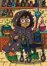 On A Roll Witch Card - Chronic Illness/Disabled Visibility | Chronic & Iconic created by Northern Bird Designs