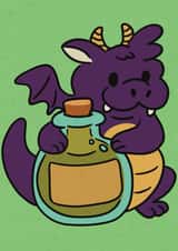 Purple Dragon Potion Card - Cosy Fantasy, Thinking of You | Chronic & Iconic created by Northern Bird Designs