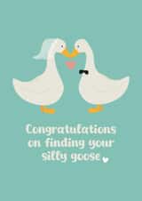Cute Wedding/Engagement Card - Silly Goose - Heart created by Sarah, Spark Prints & Designs