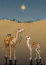 Cute camel mother and baby Christmas card created by LeopardyNonsense